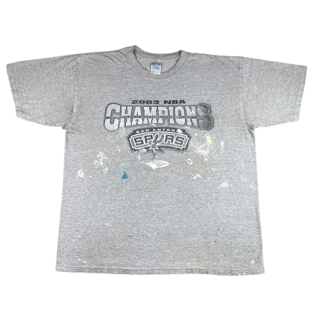 2003 NBA Champions San Antonio Spurs Vintage NBA T-Shirt Men's XL Gray Sports